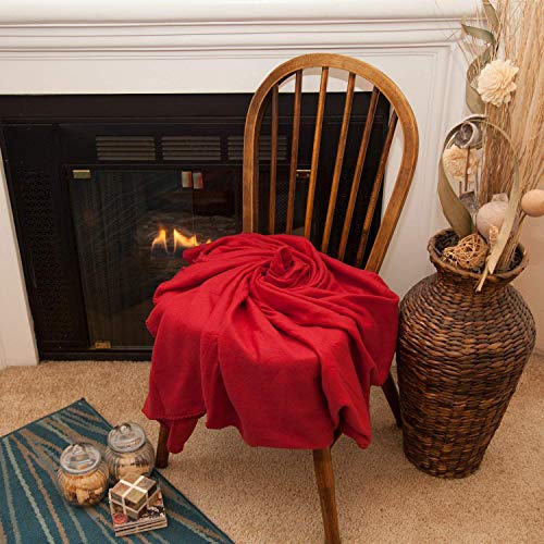 50x60 Throw Blankets, Ultra Soft Hypoallergenic Fleece Fall Throw Blanket for Livingroom, Couch, Chair, Bed, Red, Valentine's Day Throw - color: Barn Red