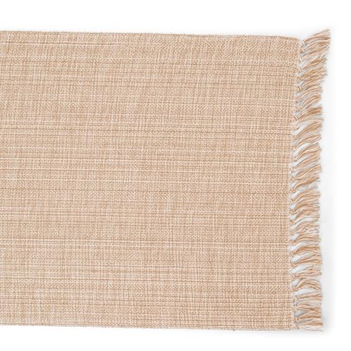 100% Cotton Table Runner - 72x13 Inch, Chambery Textured Table Runner, Durable & Elegant for Dining Table, Wedding, Restaurant, Oeko-TEX Certified - Taupe - color: Taupe