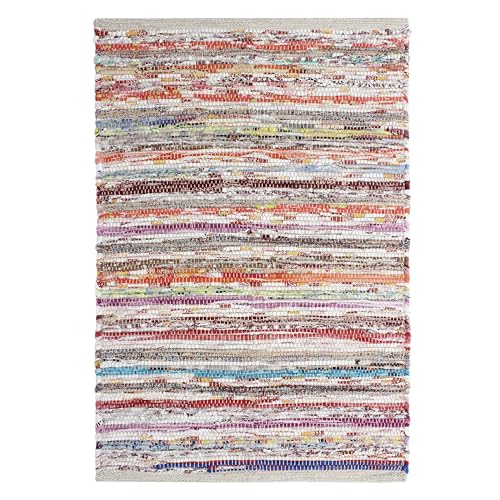 COTTON CRAFT Chindi Rag Rug - Handwoven Reversible Area Rug - 20x32 inches | Boho Farmhouse Throw Rug - Multicolor Recycled Cotton Yarn Accent Carpet for Living Room, Bedroom, Entryway, Kitchen Décor - color: Multi Color - 1 Pack, size: 1'8" x 2'8" (Recta