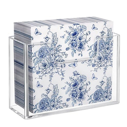 HBlife Acrylic Paper Napkin Holder for Kitchen - Clear Waterproof Vertical Stand, for 5"x5" Disposable Cocktail Paper Dispenser, Modern Square Table Tray for Dinner, Hotel, Restaurant, Bar, Party - color: Clear Cocktail Holder