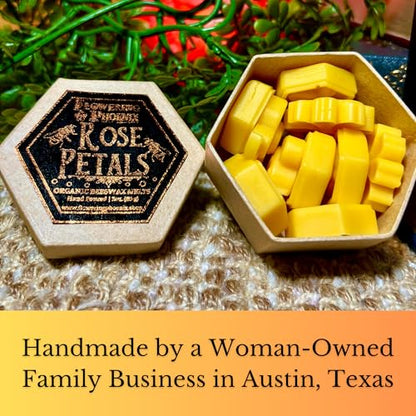 Rose Petals Scented Organic Beeswax Melts (3 Ounces) - Elegant Luxury Wax Melt - Eco-Friendly, Natural, and Sustainable