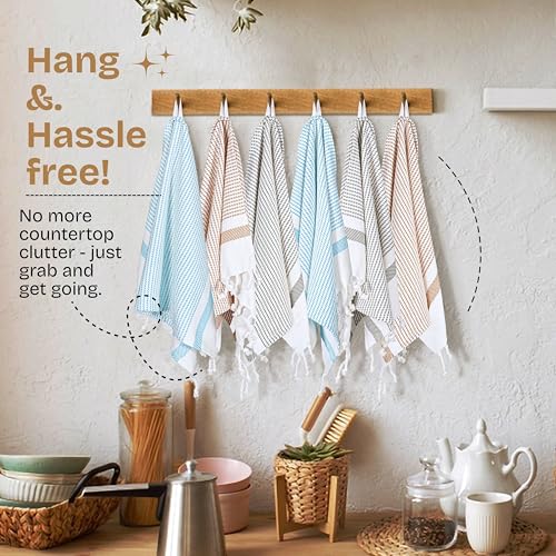 Multi Color Kitchen Towels 16x26 Inch, 12 Pack, 100% Cotton, Ultra Absorbent, Fast Dry, Machine Washable, Drying Dishes, Cleaning, Everyday Use - Aqua Blue, Beige, Ash Grey - color: Aqua Blue, Beige, Ash Grey, style: 12 Pack