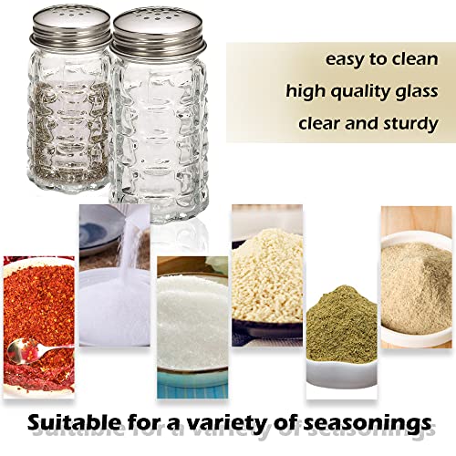 Retro Style Salt and Pepper Shakers with Stainless Tops (2) - style: Salt and Pepper Shakers