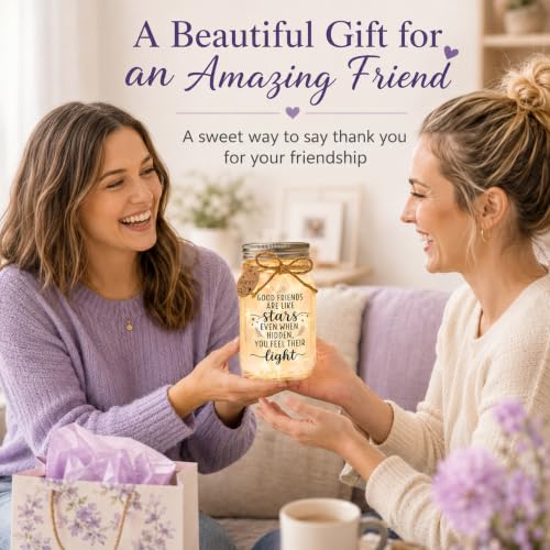 Solmay Friendship Gifts for Women, Best Friend Birthday Gifts Jar Light - color: Good Friends