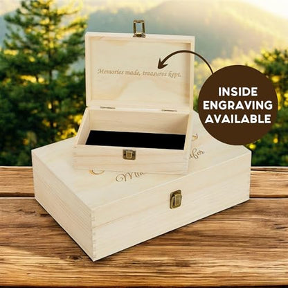 Personalized Wooden Keepsake Box – Custom Engraved Adventure Memory Box for Couples, Travel Souvenirs, Photos & Letters Storage, Wedding Gift for Anniversary & Newlyweds Gift - style: 12. Adventure Box
