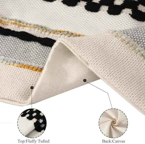 Boho Throw Pillow Covers 18x18 inch Set of 2 Black Cream | Stripe Pillow Covers,Farmhouse Cushion Case,Chenille Pillow Cases,Neutral Pillowcase for Sofa Couch Bed - color: Black Stripe, size: 18" x 18" (Pack of 2)