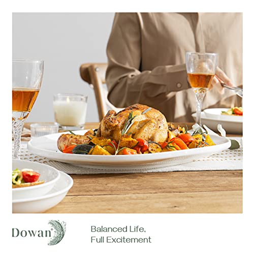 DOWAN Large Serving Platter, 16"/14"/12" Porcelain Platters for Entertaining Wedding Party, White Oval Plates Set of 3, Serving Dishes for Serving Food, Housewarming Gifts - color: Ellipse