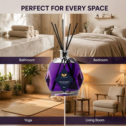 Home Fragrance Luxury Reed Diffuser with Lavender Scent 23.67 fl oz | Crystal Glass Bottle Home Fragrance for Living Room, Bathroom & Office