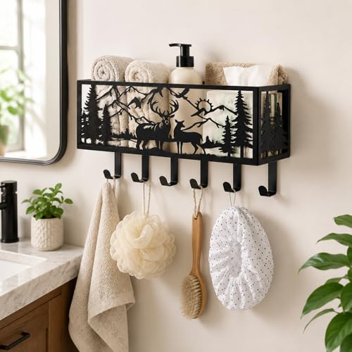 Deer Metal Wall Mail Organizer Wall Mounted Key and Mail Holder Mail Basket Hanging Mail Sorter and Key Organizer for Entryway Bedroom Bathroom - size: Small, style: Mail Shelf