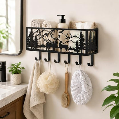 Deer Metal Wall Mail Organizer Wall Mounted Key and Mail Holder Mail Basket Hanging Mail Sorter and Key Organizer for Entryway Bedroom Bathroom - size: Small, style: Mail Shelf