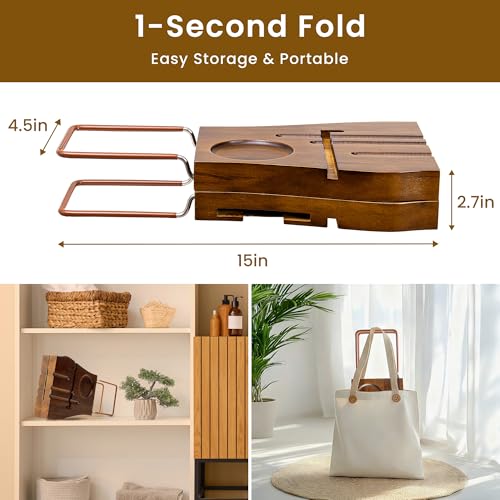 Dream Light Walnut Teak Expandable Bathtub Caddy Tray | Light walnut teak tray, extendable, housewarming gift, bath spa organizer - color: Teak Natural - B, size: Medium