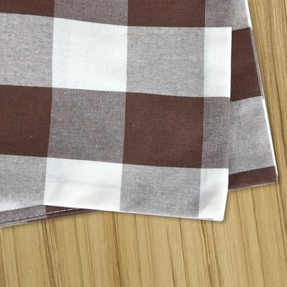 Brown & White 2 Side Cotton Buffalo Check Placemats Set of 4 Heat Resistant Dining Table Place Mats for Kitchen Table 12 x 18 inches - color: Plaids Brown & White, size: Rectangular Placemats 12" x 18"