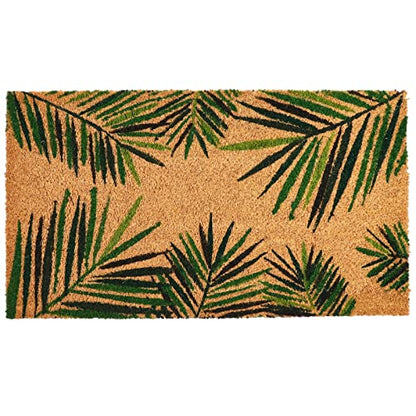 Juvale Door Mat - 30 x 17 in, Brown, Tropical Style - Outdoor Coir Doormat for Front Door - Dirt-Scraping Welcome Mat