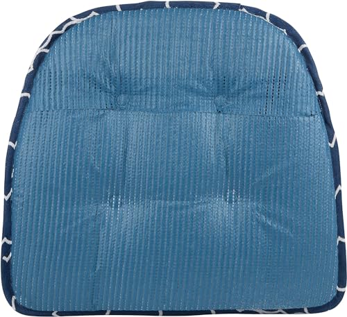 Non-Slip Chair Cushions, Assembled in USA, U-Shaped Skid-Proof Seat Pads for Dining Room, Kitchen, Office, 15"x16" - color: Geo Blue, size: 2 Pack