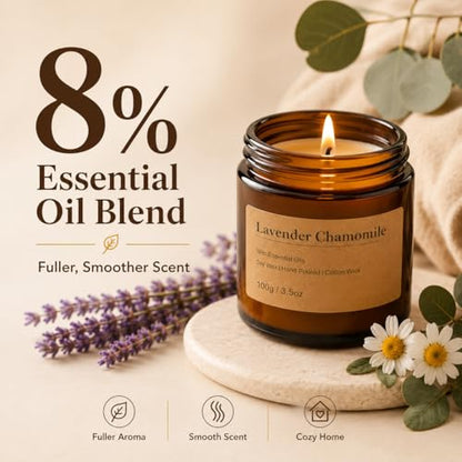 6-Pack Scented Candles for Home, 3.5 Oz Soy Wax Aromatherapy Candle Gift Set, Lavender Chamomile, Eucalyptus Mint & Vanilla, Birthday Gifts for Women, Thank You Graduation Gifts - color: Smoke&Vanilla/Fir&Cedar/Eucalyptus/Lavender Chamomile/California Sag