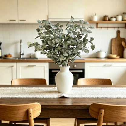 4PCS 22.2Inch Faux Greenery Eucalyptus Stems Plant for Vase(Grey-blue) | soft thin-styrofoam nice-touch natural look easy to adjust suitable for various vases without any maintenance - color: Grey-blue