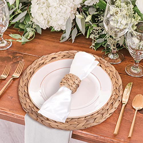 APTWOW Rustic Napkin Rings Set of 12, Hand-Woven Farmhouse Fall Napkin Rings, Holiday Party, Christmas, New Year Eve, Thanksgiving Dinnerware, Easter Napkins Rings - size: 12