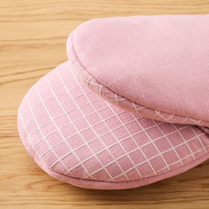 KITCHENAID Gourmet Series Gridlines Mini Oven Mitts 2-Pack Set, Heat Resistant up to 600°F, Soft Silicone Grip, Magnetic Cuff, Dried Rose, 5.5"x9" - color: Dried Rose
