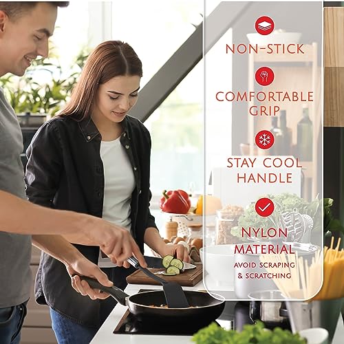 Kitchen Utensils Set 35 PCS Cooking Utensils Set, Nonstick and Heat Resistant Nylon Stainless Steel Silicone Spatula Set - Kitchen Gadgets Home Essentials Kitchen Accessories, Apartment Must Haves - color: Black