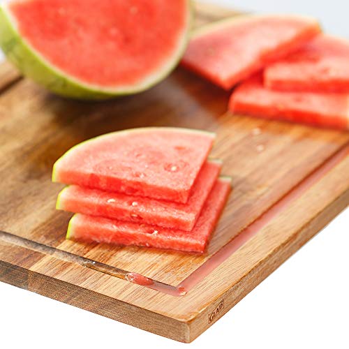 Glad Acacia Wood Cutting Board with Juice Grooves | Reversible Solid Butcher Block and Charcuterie Tray | Home Kitchen Supplies for Chopping and Serving - size: 14"L x 10.6"W
