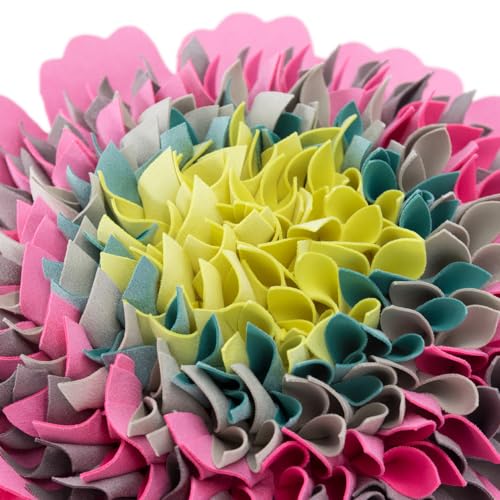 Decorative 3D Flower Round Velvet Throw Pillow Handmade Cute Floral Pillowcase with Insert Soft Elegant Accent Cushion for Couch Bed Living Room Bedroom Farmhouse Home Decor 14 Inch Hot Pink