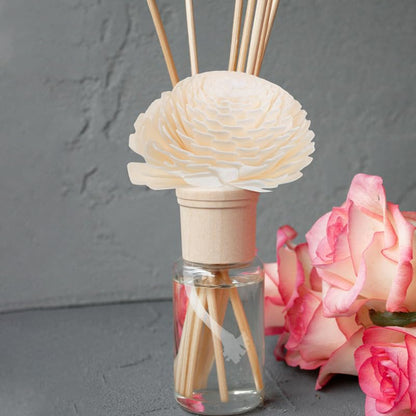 2Pcs Flower Essential Oil Diffuser with Bendable Cotton Rope for Home, Office and Car - Faux Flower Head Fragrance Diffuser Decorative Blossom for Home Office