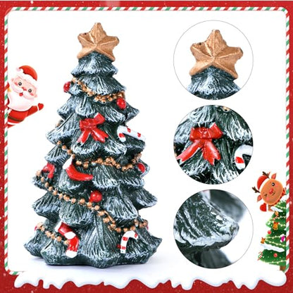 Christmas decor Figurine, Resin Xmas Tree Ornament for Table Top (Tree) | Christmas Tree with Various Decorations, Handmade Statue for Gift, Christmas Party Home Decoration
