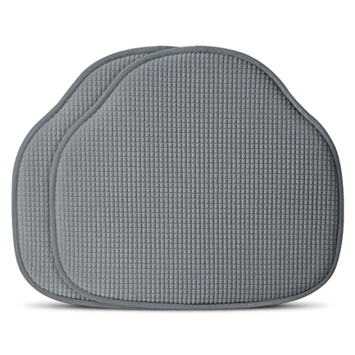 Shinnwa Windsor Chair Cushions 2 Pack, Non Slip Kitchen Seat Cushion, Farmhouse Chair Pads for Dining Room, Set of 2, 17 x 15.5 inches, Grey - color: Grey, size: 2 Count (Pack of 1)