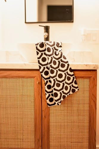 Kitchen Towels, Dish Towels for Kitchen, 3 Pc Kitchen Towel Set | Microfiber Waffle Towels, 16 x 26 inches, with Hanging Loops, Reusable Tea Towels, Cute Kitchen Towels - 3 Pack - color: Black