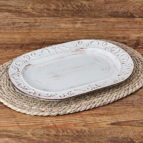 Pfaltzgraff Trellis Serving Platter, 13.75 inch, White - size: 13.75 inch, style: Serving Platter