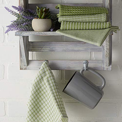 DII Everyday Kitchen Assorted Dishcloth Set of 5, 12x12, Antique Green - color: Antique Green
