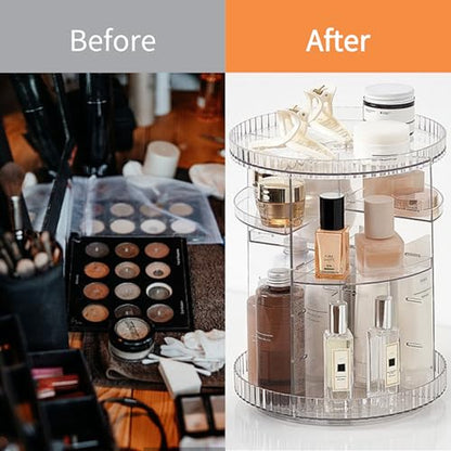 Clear Rotating Makeup Organizer,8 Adjustable Layers Vanity Organizer Skincare Storage,Cosmetic Display Case 360° Stabilizly Spinning Multi-Function Storage for Bathroom and Bedroom Countertop - size: Tall | 8 Tier