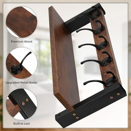 Wall Mounted Coat Hook with Shelf, 17 Inch | Entryway Key Holder, Mail Organizer, For Living Room Bedroom Kitchen Laundry Room