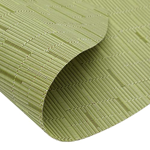 SHACOS Large Size Wedge Shape Placemats with Centerpiece Round Mat Set of 5 Round Table Place Mats Washable Dining Table Placemats Reversible, Green - color: Green