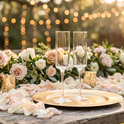 Set of 12 Champagne Flutes, 6 Oz Long Stem Clear Champagne Flute Glass Set, Sparkling Wine Tasting Glass for Parties Wedding Birthday Christmas