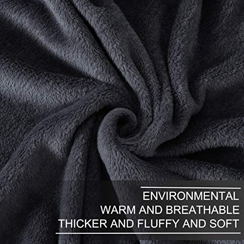 Richave Fleece Blanket Twin/Twin XL Lightweight Extra Long Throw for The Bed Warm Sofa Blanket 66" x 90"(Dark Grey Twin) - color: Dark Grey, size: Twin (90-Inch-by-66-Inch)