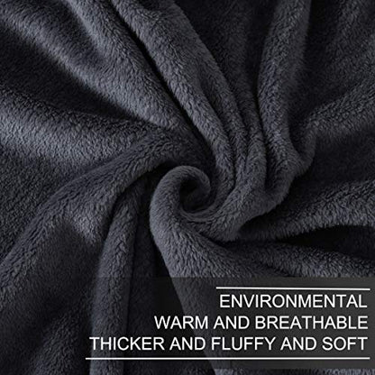 Richave Fleece Blanket Twin/Twin XL Lightweight Extra Long Throw for The Bed Warm Sofa Blanket 66" x 90"(Dark Grey Twin) - color: Dark Grey, size: Twin (90-Inch-by-66-Inch)