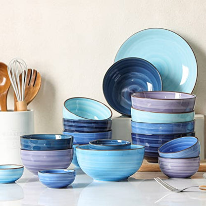 Selamica Ceramic Mini Bowls, 4 OZ Dipping Bowls, 3.5 Inch Gradient Blue Set of 6, Microwave & Dishwasher Safe - color: Gradient Blue, size: 4 Oz