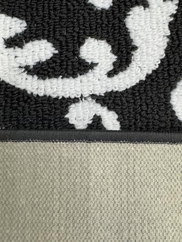 Hallway Runner Rug Non Slip Rubber Backing, 26 inch x 6 ft, Scroll, Black & White, Heavy Duty Berber Style Carpet Runner for Entryway, Kitchen, Bathroom, Bedroom, Laundry Room. - color: Scroll Black, size: 6 Foot Long Runner Rug