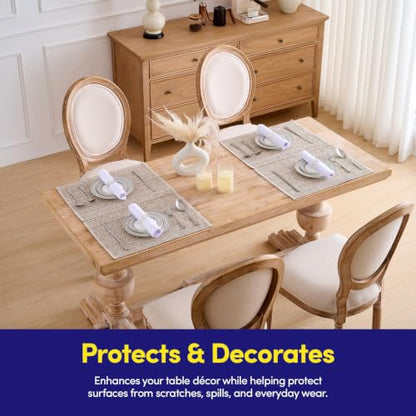 Sweet Home Collection 100% Cotton Placemats for Dining Room Rectangle Two Tone Woven Fabric 13" x 19" Soft Durable Table Mat Set, Set of 6, Eggshell - color: Eggshell, size: Rectangle 13" x 19"