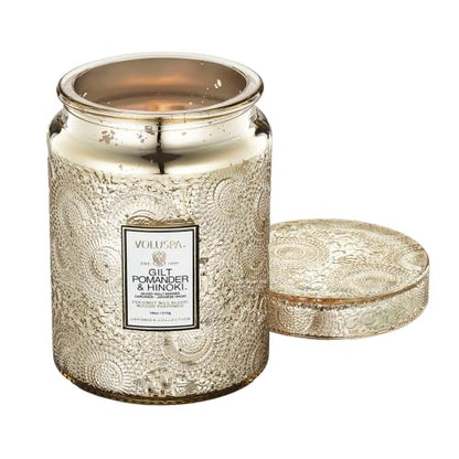 Gilt Pomander Hinoki, Large Candle Jar, 18 oz, 100 Hour Burn Time, Coconut Wax for Clean Burning, Handcrafted in the USA - color: 12 - Gilt Pomander & Hinoki