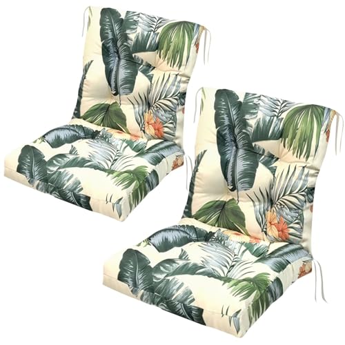 Outdoor Chair Cushions Waterproof Set of 2 Printing Tufted Lawn Dining Chair Cushion for Porch Rattan Chairs Club Chairs 41.7"*20.8"*3.9" Hawaii - color: Hawaii