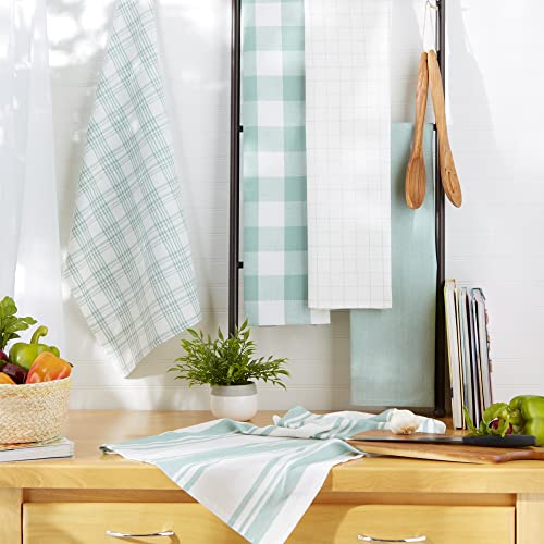 DII Basic Kitchen Large Cotton Dishtowel Set of 5, 18x28, Jadeite - color: Jadeite