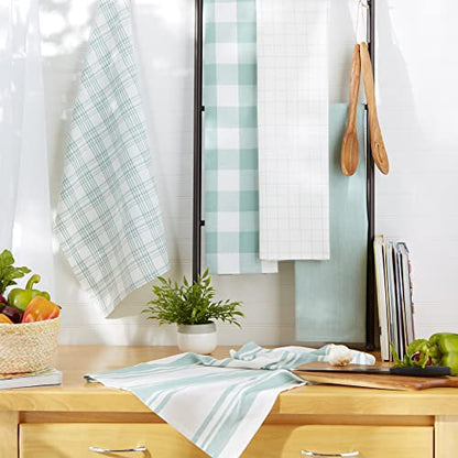 DII Basic Kitchen Large Cotton Dishtowel Set of 5, 18x28, Jadeite - color: Jadeite
