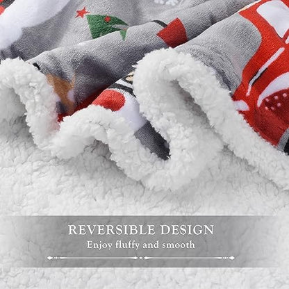 Catalonia Christmas Sherpa Throw Blanket, Xmas Theme Throws, Plush Fleece Couch Blanket |Super Soft, Comfy, Cozy, Fluffy, Warm | 50x60 inch,Truck - color: Truck, size: 50"x60"