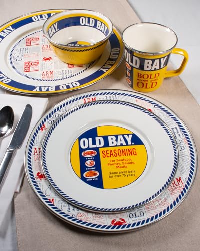 Golden Rabbit Enamelware Oval Platter, 12 x 16in, Old Bay - color: Old Bay