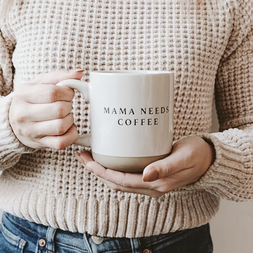 Sweet Water Decor Mama Needs Coffee Stoneware Coffee Mugs - 14Oz Cute Coffee Mugs for Hot & Cold Drinks - Dishwasher & Microwave Safe - Mothers Day Gift - Ideal Tea & Espresso Mugs - style: Mama Needs Coffee