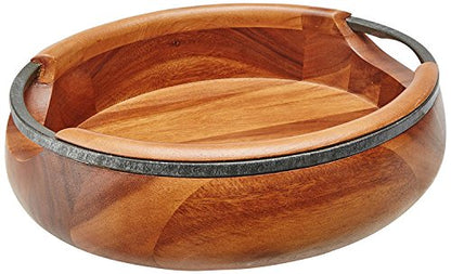 nambe Anvil Salad Bowl with Servers