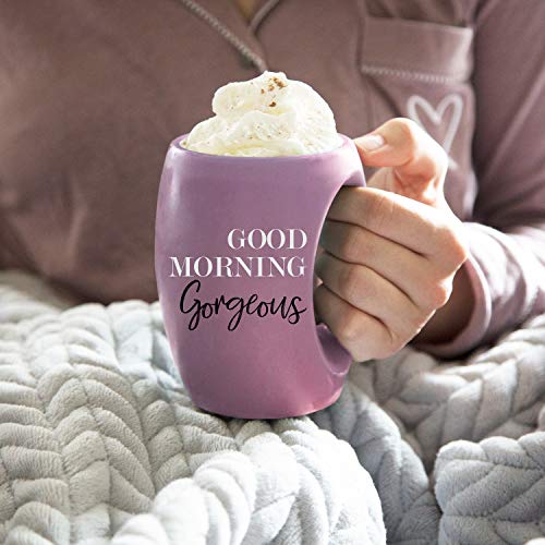 Pavilion - Good Morning Gorgeous - Purple Huggable Hand Warming 16 oz Coffee Cup Mug - color: Purple