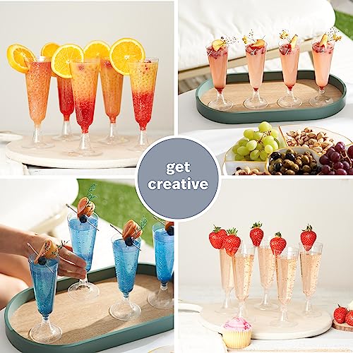 MATANA 50 Plastic Champagne Flutes 5oz with Silver Glitter - Sturdy & Reusable - Cocktails, Prosecco, Mimosa - Toasting Glasses for Birthdays, Weddings, Christmas, BBQ & Parties - color: Silver Glitter, size: 50 Pack